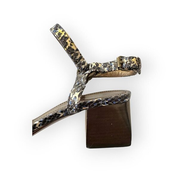 Lanvin Printed Snake Sandal,  Blue, white, yellow,  Size 39 EU, Mid‎ heel - Picture 13 of 16